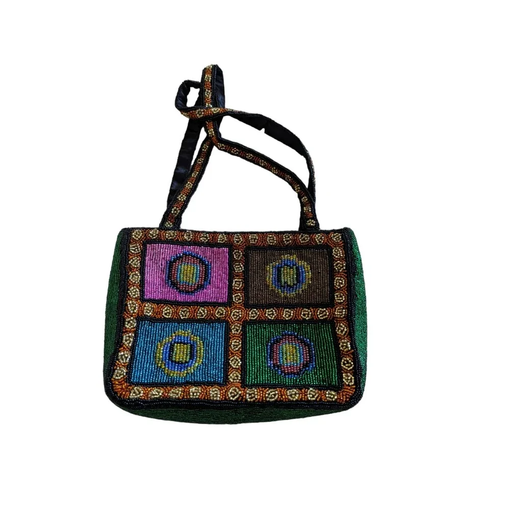 NWT VTG Sasha New York multi-color micro beaded shoulder handbag